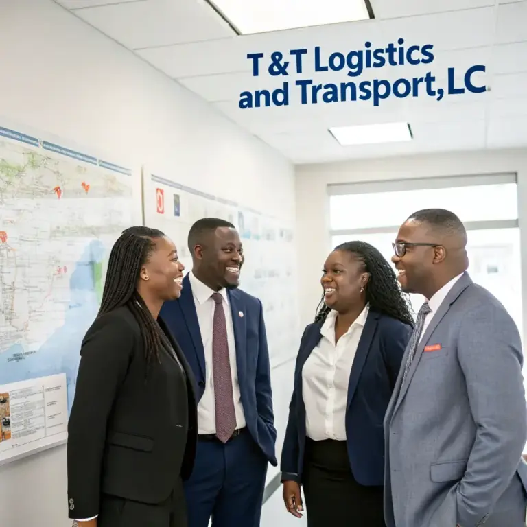 Laptop showing Tawam Al Shahin Transport About Us page during logistics website development in UAE