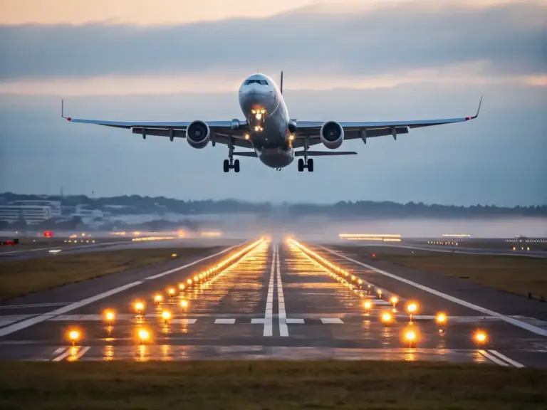 Cargo airplane taking off runway representing fast and secure air freight services by Tawam Al Shahin Transport
